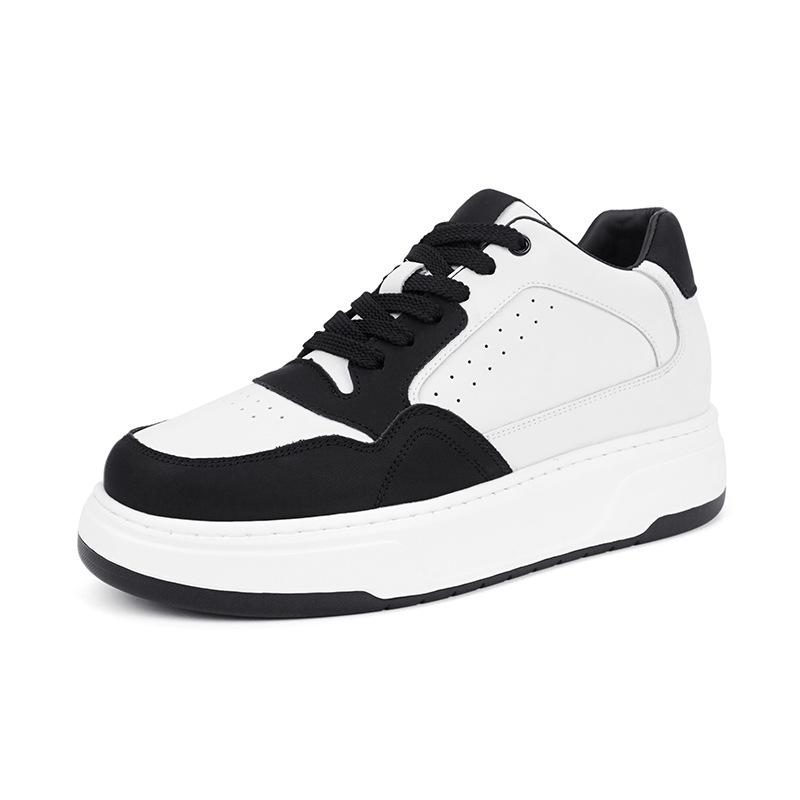 Schwarz-weiße Panda-Herrenschuhe sind atmungsaktiv und leicht, und 7 cm dicke Plateauschuhe sind modische und vielseitige Herren-Sportschuhe.