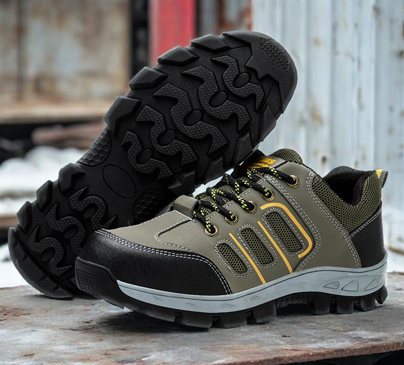 

Oulylan Summer Safety Work Shoes For Men Breathable Indestructible Steel Toe Boots Male Footwear Anti-smash Hiking Shoes 46