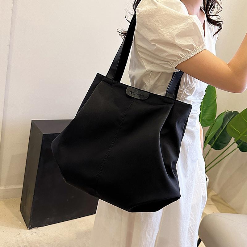 Stylish Large Capacity Canvas Tote Bag For Women In Black White And Khaki Ideal For College Students