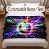 Soccer Theme Soft Blanket Personalized Custom Name Text Print Warm Blanket Home Sofa Bedroom Decor