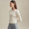 Zhaojun Women's Cashmere Round Neck Long Sleeve Pullover Sweater with Pockets