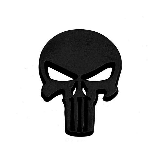 1PC 3D Metal Punisher Skull Skeleton Head Emblem Sticker Modified Scratch Fuel Tank Sticker Decoration Car Accessories