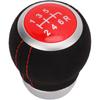 6 Speed Shifter Knob Car 6 Speed Gear Shift Head Silver Ergonomic Wear Replacement for (Red Top)