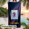 Beach Towel Aston Villa Print Custom Name Text Soft Towel for Swimming Pool