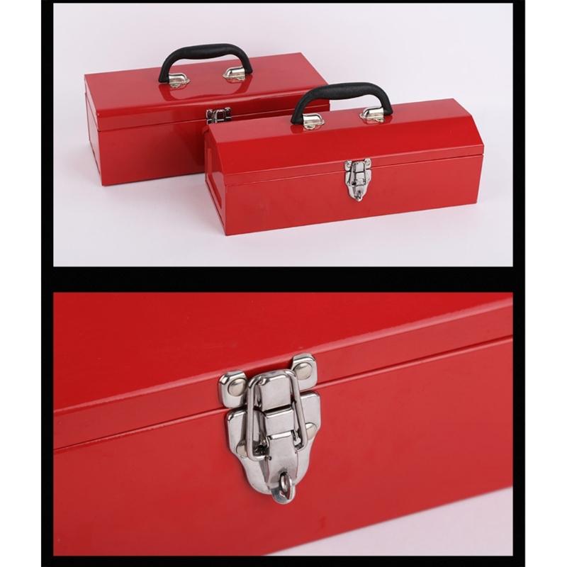 Multifunctional Red Tool Box Hip Roof Style Tool Case Organizers for Professionals and DIY Users with Spacious Interior