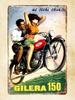 Met gesloten ogen Gilera Italiaans motorfiets poster metalen blikbord kunst