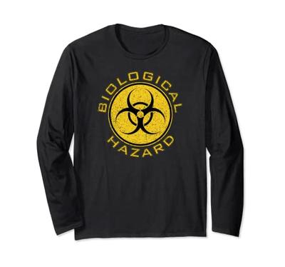 Biohazard Symbol Warning Sign Biological Hazard Toxic Waste Long Sleeve T-Shirt