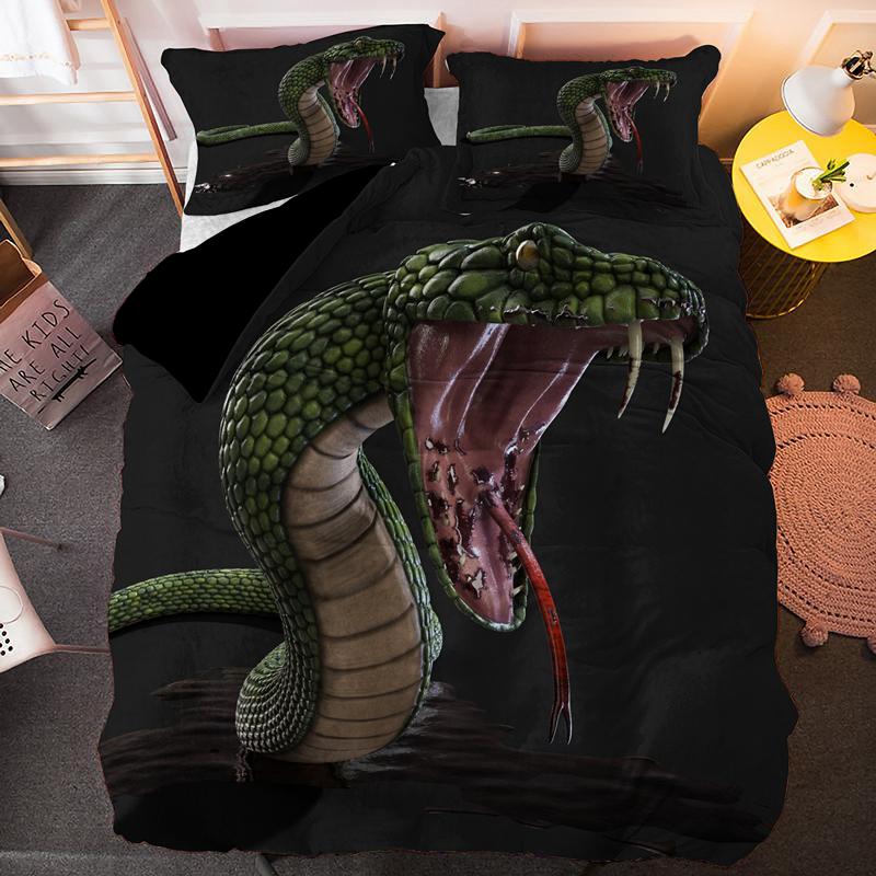 Original Snake Pattern Duvet Cover Set King Size Snake Bedding Set With Pillowcase Quilt Cover 2/3PCS Bedclothes Comforter Cover