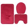 3 PCS Polyester Fiber Bathroom Mat Set Memory Foam Colorful Bath Carpets Set Absorbent Non-Slip Bathroom Floor Mat