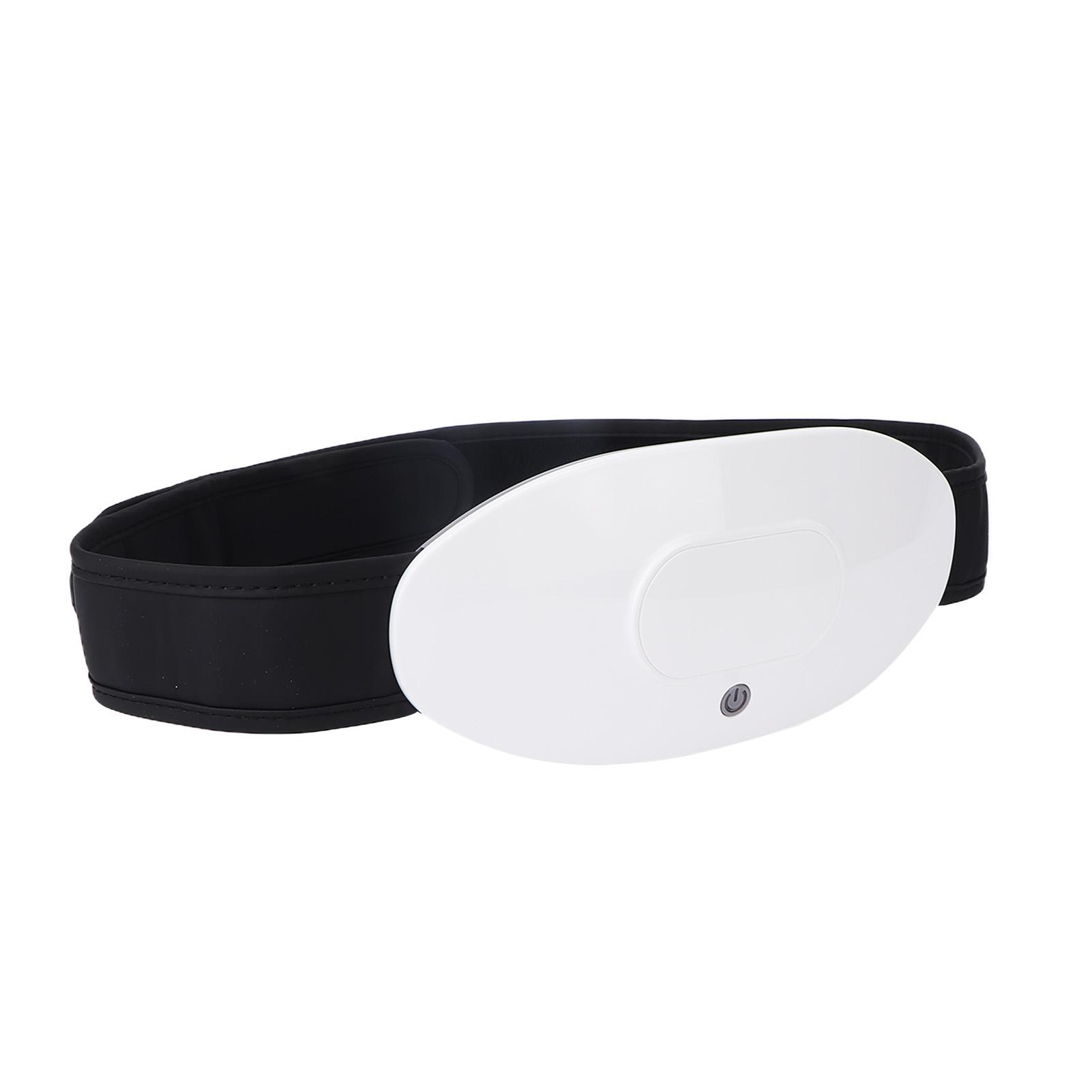 Lumbar Massager EMS Pulse Heating Waist Body Slimming Massage Belt Abdominal Massager White