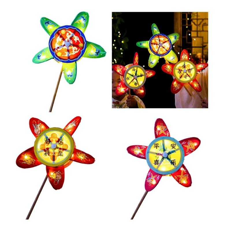 360 Degree Rotating Windmill Paper Lamp Making Set Handheld Flower Light For Children Holiday Craft Projects