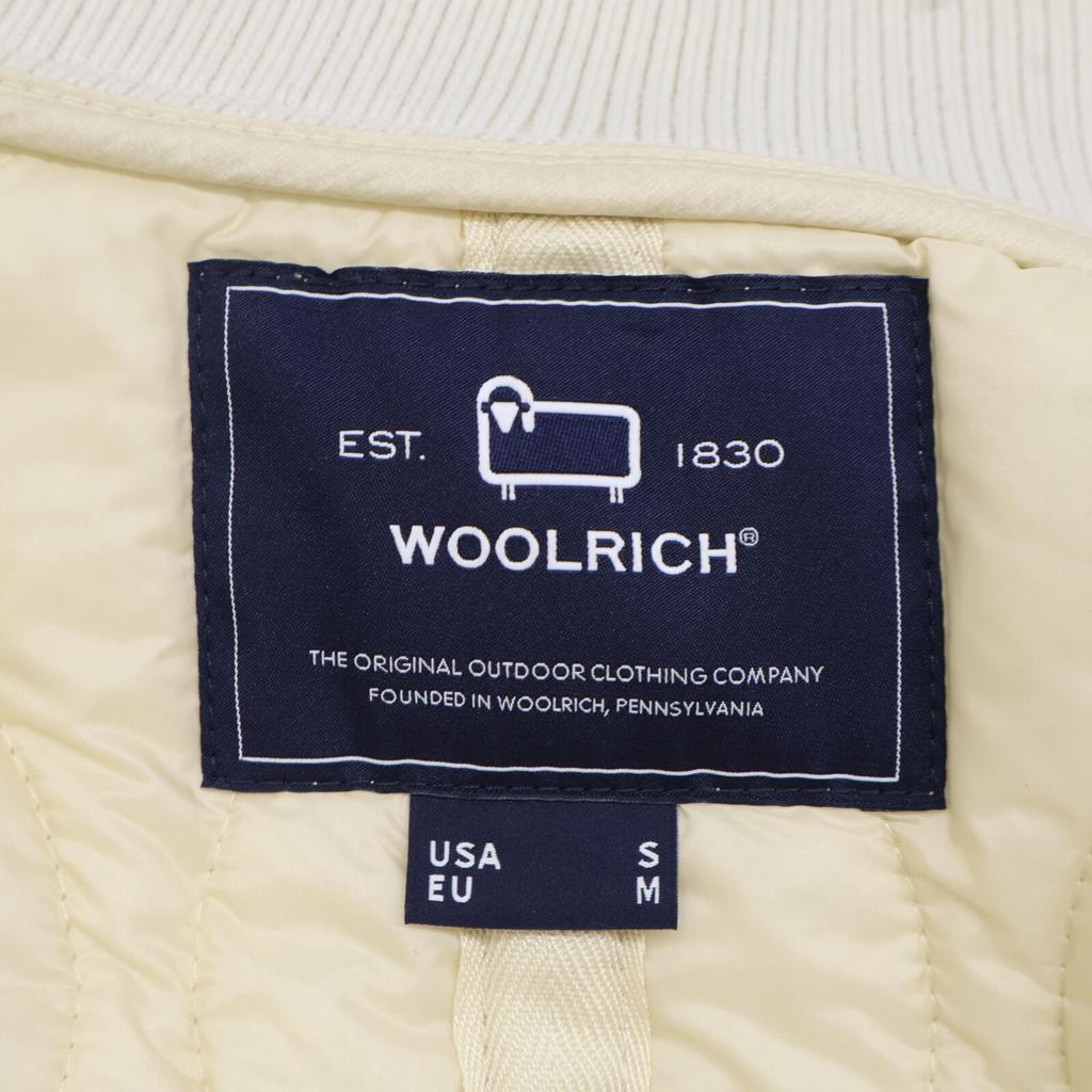 Woolrich WJOU0103 Ivory Quilted Ribbed Color Padded Coat Coat S IvoryUsed