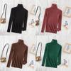 Elegant Knit Sweater For Women With High Neck Slim Fit Long Sleeve Casual Wear