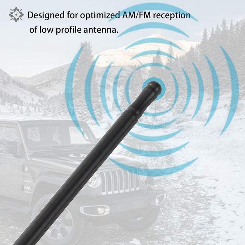 M63K-Radio Antenna For Wrangler Flexible Metal Car Radio Antenna For Jeep Wrangler JK JKU JL JLU 2007-