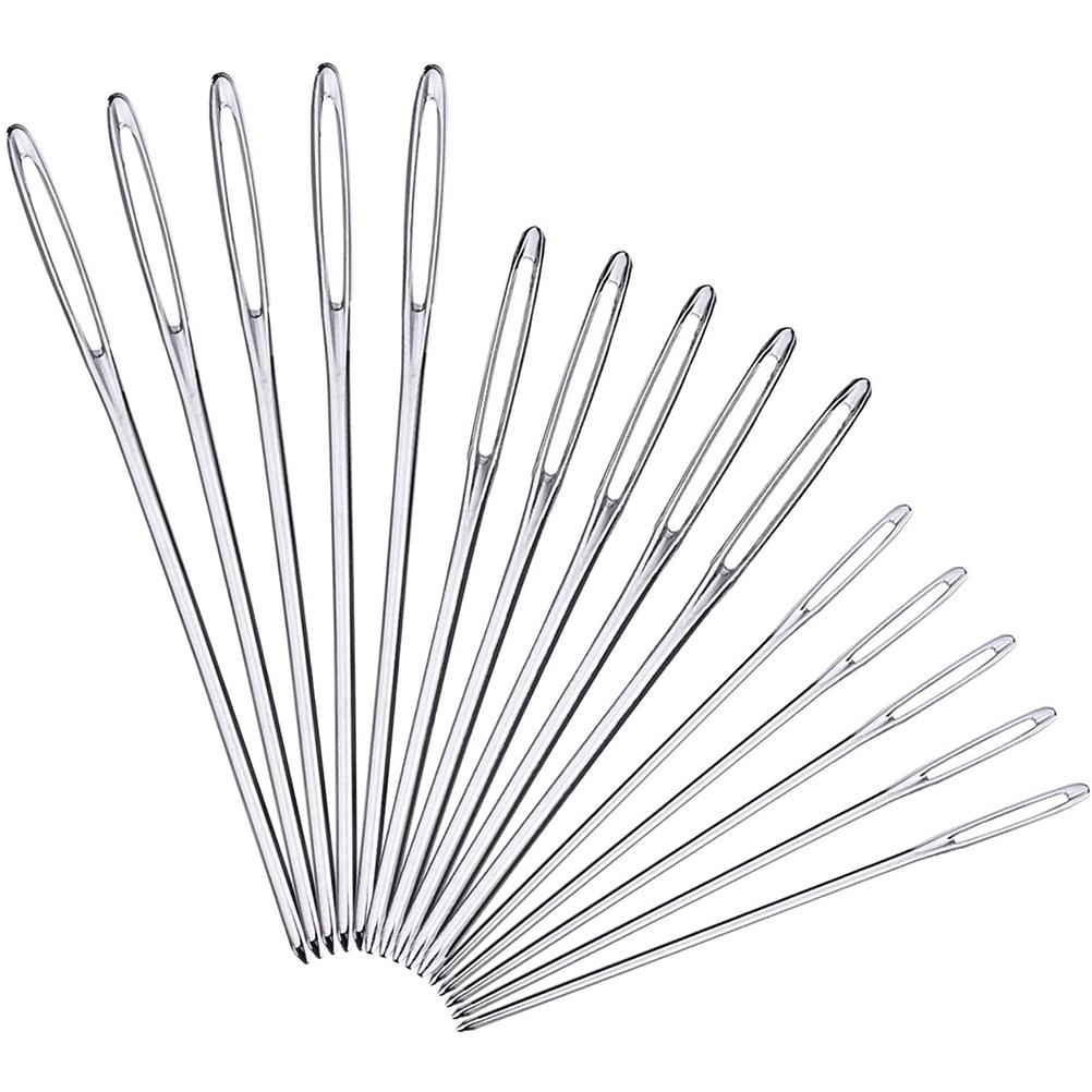 Großes Öhr Stumpfe Nadeln Stahl Garn Stricknadeln Nähnadeln für Lederprojekte Hausarbeit