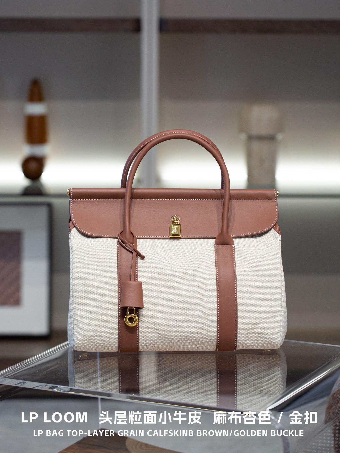 

Loom32 Сумка-тоут из коровьей кожи высшего слоя большой вместимости женская высококлассная удобная ручная сумка портативная 32cm коричневый