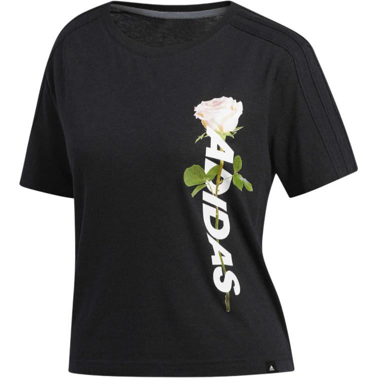 

Adidas Sports Lifestyle Series Casual Breathable Round Neck Short Sleeve T-Shirt Women T-Shirts Black ED8158 L
