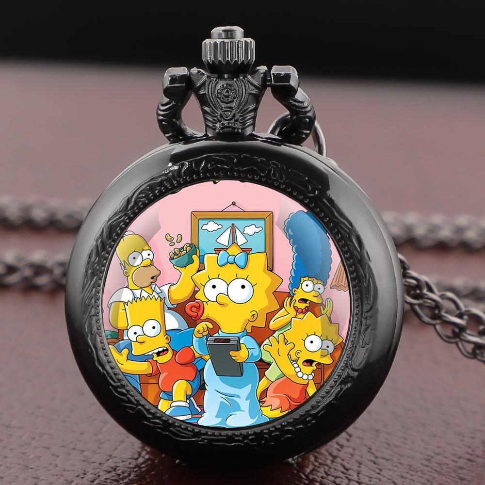 

10pcs/lot Wholesale Hot Family Cartoon Glass Dome Pocket Watch Arabic Vintage Men Women Necklace Pendant Creative Clock Gift