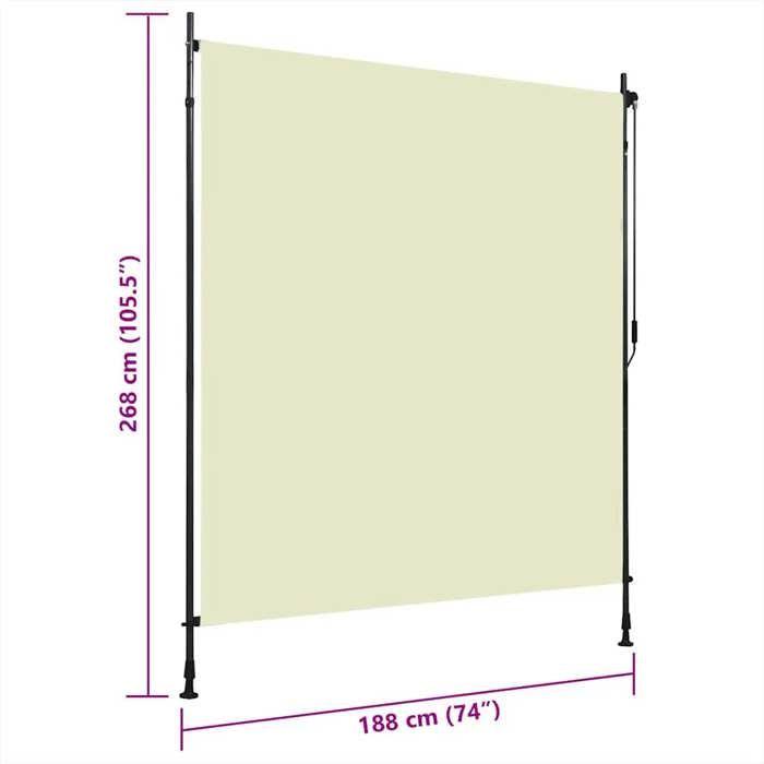 VidaXL Store Roulant d'Extérieur Ombre de Balcon Jardin Véranda Pergola Terrasse Résistant aux UV et à la Chaleur 200x270 cm 145942