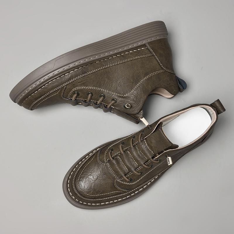 מותג אופנה נעלי אוקספורד לגברים עמידות בשחיקה סוליה עבה נעלי עבודה נעלי עור אמיתי לגברים נעליים עסקיות קז'ואל