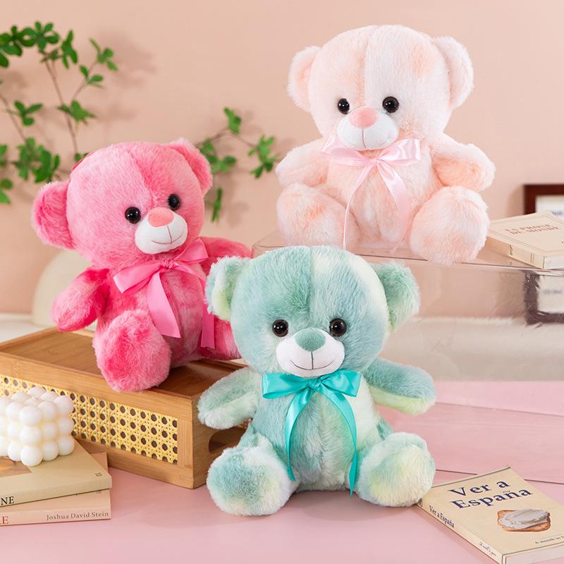 Colorful Plush Bear Doll for Sleeping, Sitting Model Cloth Toy, Perfect Children's Birthday Gift