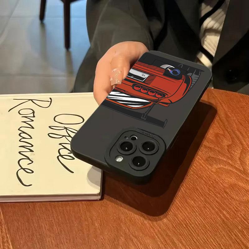Phone Case For iPhone 14 13 15 16 Pro Max 11 12 Mini Plus X XR XS Max SE 2022 Stylish Car Pattern Shockproof Soft Back Cover