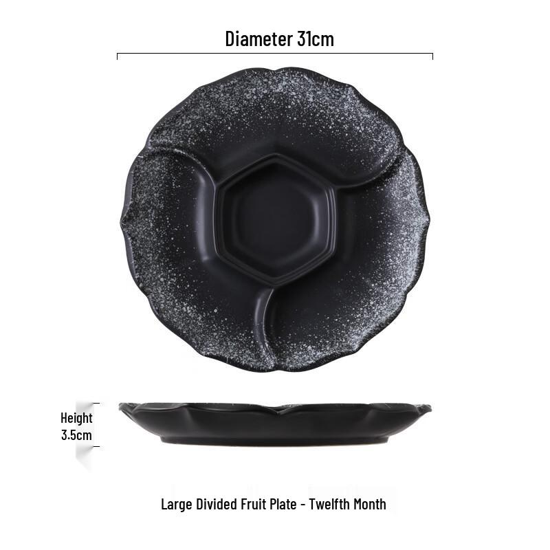 ZISIZ Divided Ceramic Fruit Plate