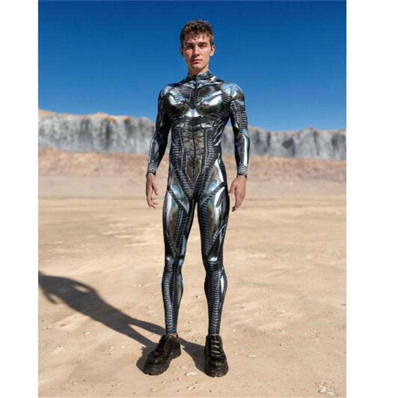 

Мужской сексуальный комбинезон с цветным принтом, панк-костюм Morphsuit, костюм для косплея робота на Хэллоуин, костюм Zentai для праздничной вечеринки, боди для велоспорта, комбинезоны 4XL