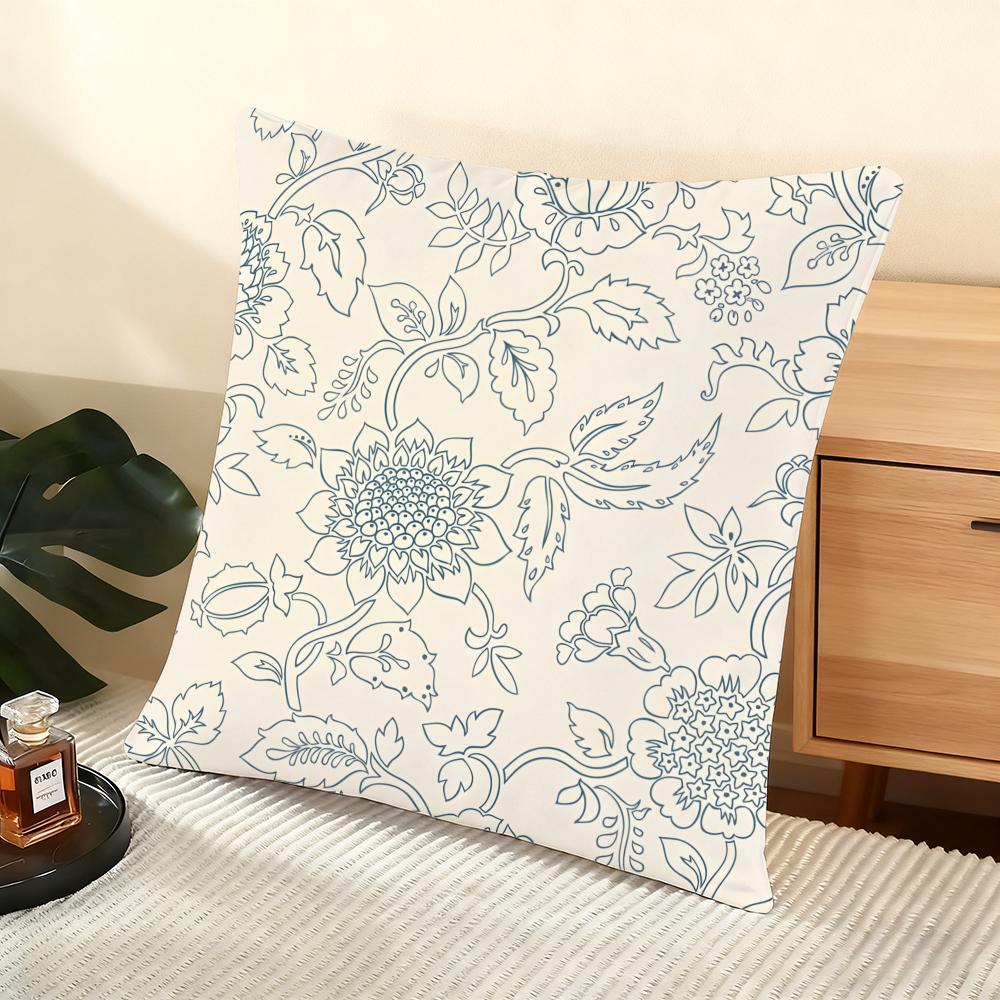 Sunflower Pattern Cushion Cover Soft Short Plush Pillow Cover Smooth Cozy Texture Aesthetic Cushion Case Home Decor