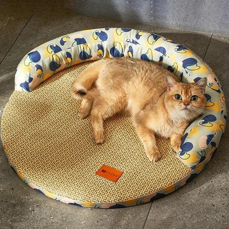 Dog Mat Cooling Bed Bedding for Dogs Big Cushion Beds Cats Fluffy Pet Supplies Small Bad Large Medium Accessories Puppy Sofa