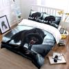 Black Wolf Roaring In Snowy Wilderness Duvet Cover Set With 3D Printing Design Soft Polyester Bedding Set All-Season Comfort
