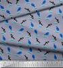 Soimoi Japan Crepe Satin Fabric Waves,Whale & Dolphin Ocean Decor Fabric Printed metre 42 Inch