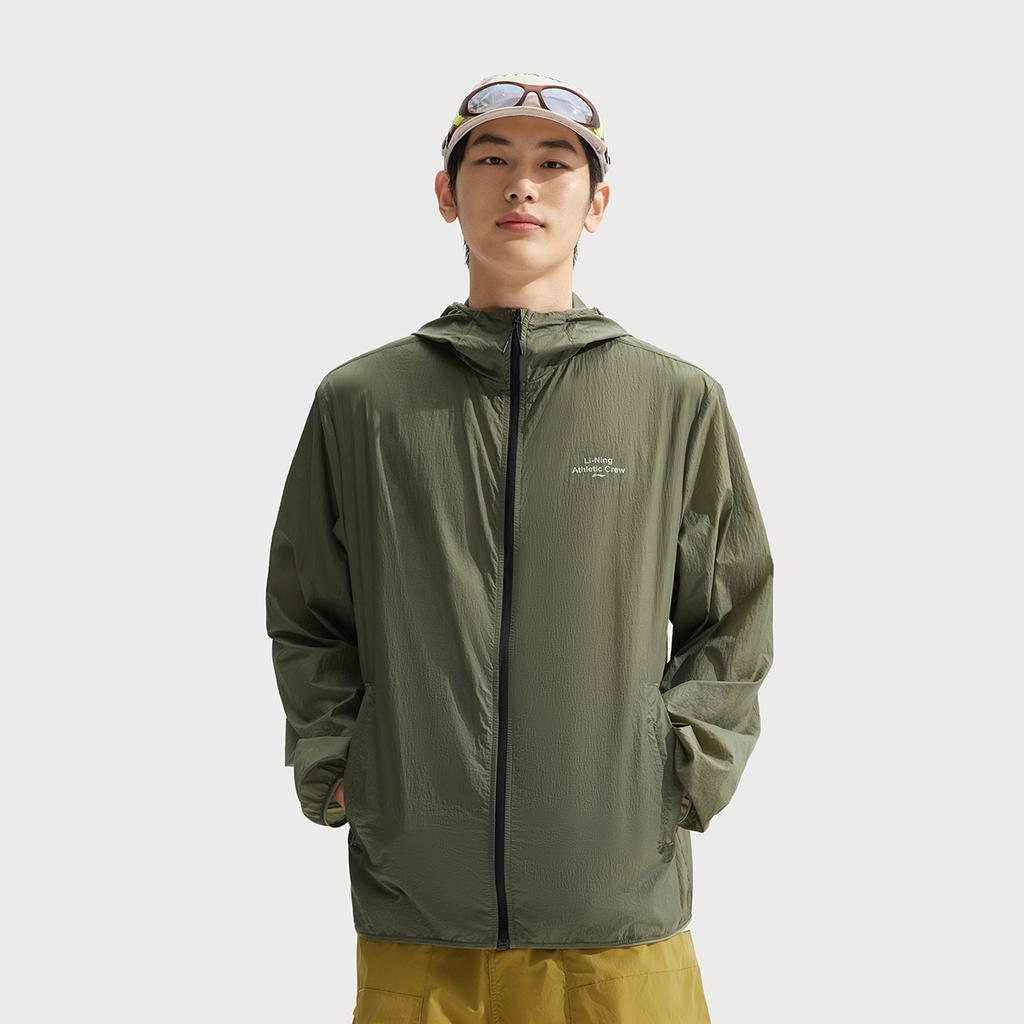 Li Ning Comprehensive Training Series Ice Silk Cool Comfort Sports Windbreaker Men Outerwear Tea-Green AFDV449-8