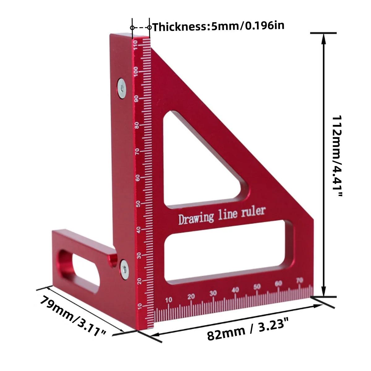 Carpenter Square - Multi-angle Set Square Precision T-square Aluminum Scribing Ruler for Woodworking, Construction and Engineers