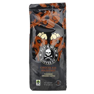 Death Wish Coffee Aromatisierter gemahlener Kaffee, Schokolade-Haselnuss, 10 oz (283 g)
