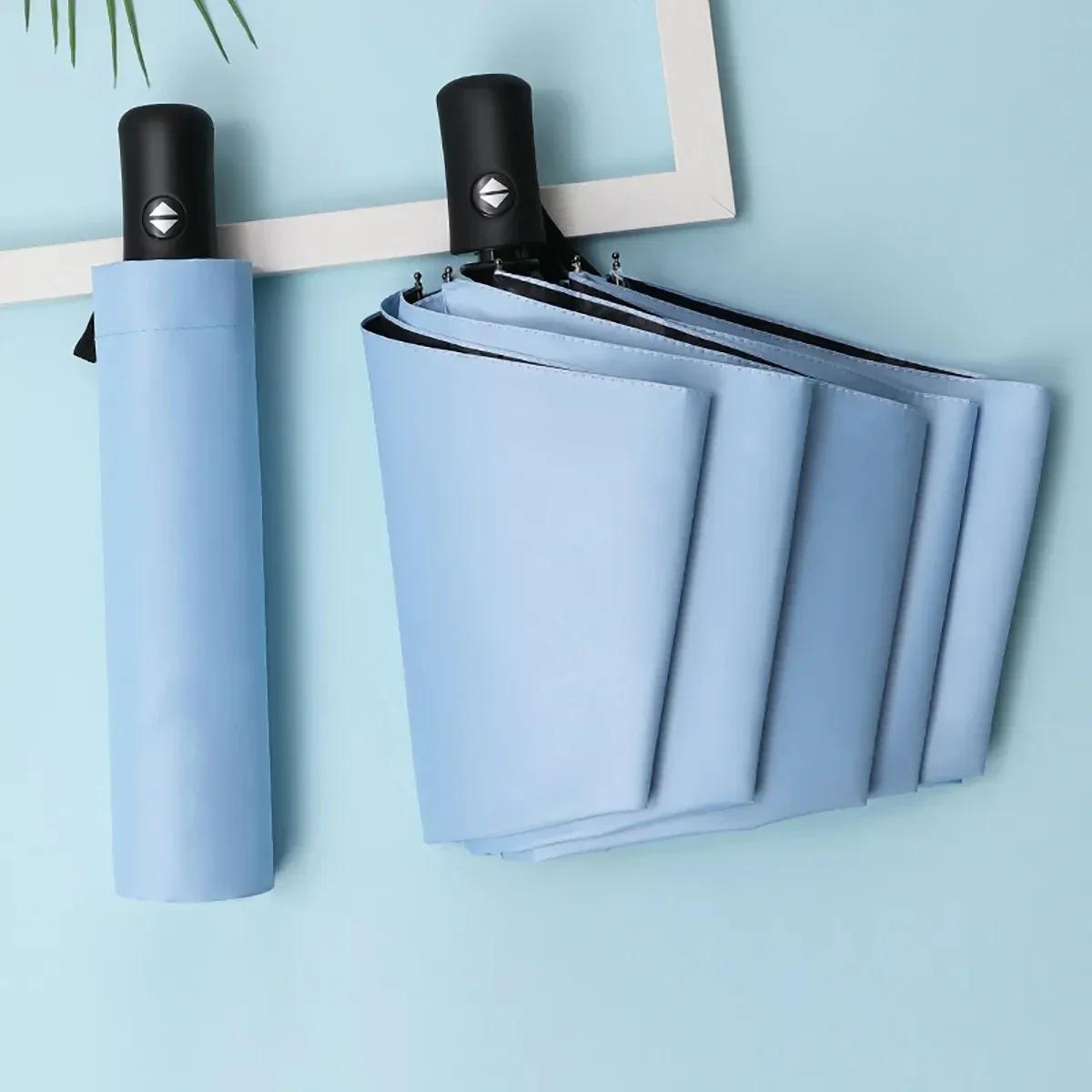 

8 Ribs Travel Rain Sun Windproof Multi-color Travel Umbrella Manual Opening and Closing Iron&8K синій