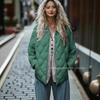 2026 Womens Solid Color Loose Fit Casual Warm Cotton Jacket Coat