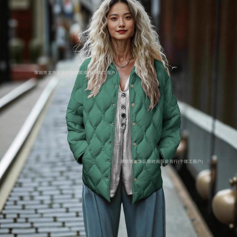 2026 Womens Solid Color Loose Fit Casual Warm Cotton Jacket Coat