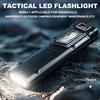 High Lumens EDC Flashlight W/ Digital Display USB-C Rechargeable Flat Flashlight Dual Switches & Side Light for Camping Hiking