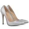 Gold Silver Women Pumps Sexy 11cm Thin High Heels Serpentine Pointed Toes Stiletto Sequins Office Party Wedding Shoes Large Size