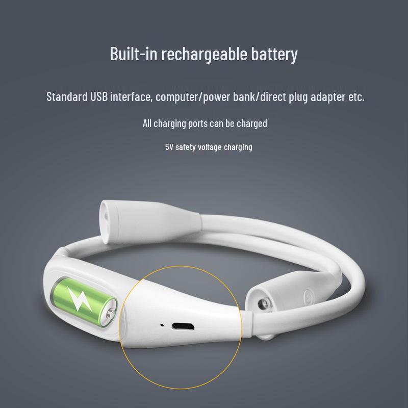 LED USB Rechargeable Neck Light: Eye-Friendly, Portable, Button-Control, Ideal for Reading or Outdoor Use