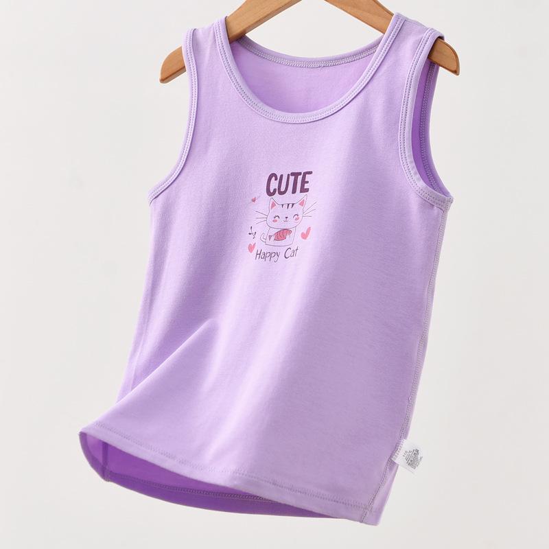 Traceless cotton children's vest summer new boys and girls baby suspender sleeveless boneless backing thin pajamas tide
