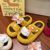 2025 new home cotton slippers Internet celebrity foreign style cartoon non-slip heightened thick bottom fluffy slippers women wear winter