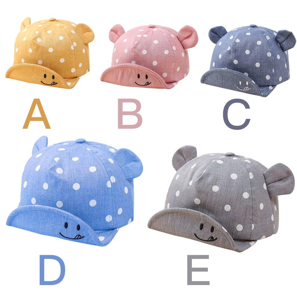 Kids Sun Cap Children Adorable Dots Style Sun Hat Toddler Photography Prop Cotton Hat with Ear
