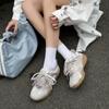 Summer pair of shoelaces women's leather new comfortable and lightweight casual shoes breathable platform sports board shoes