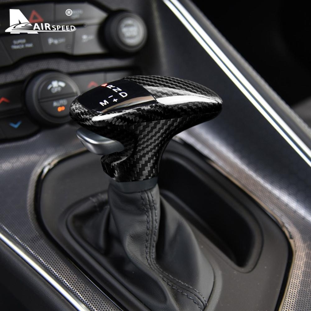 Real Hard Carbon Fiber for Dodge Challenger Charger 2015 2016 2017 2018 2019 2020 2025 2025 2025 Car Gear Shift Knob Cover