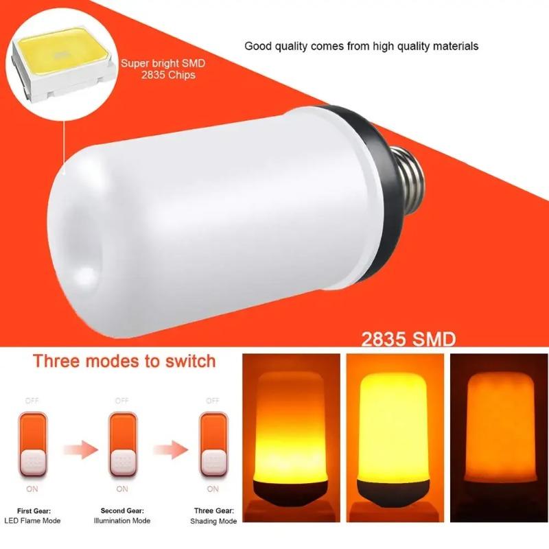 E27 Flickering Dynamic LED Flame Bulb Waterproof Multi-Mode Decorative Lamp for Bar Hotel Restaurant Party Home Patio Decor