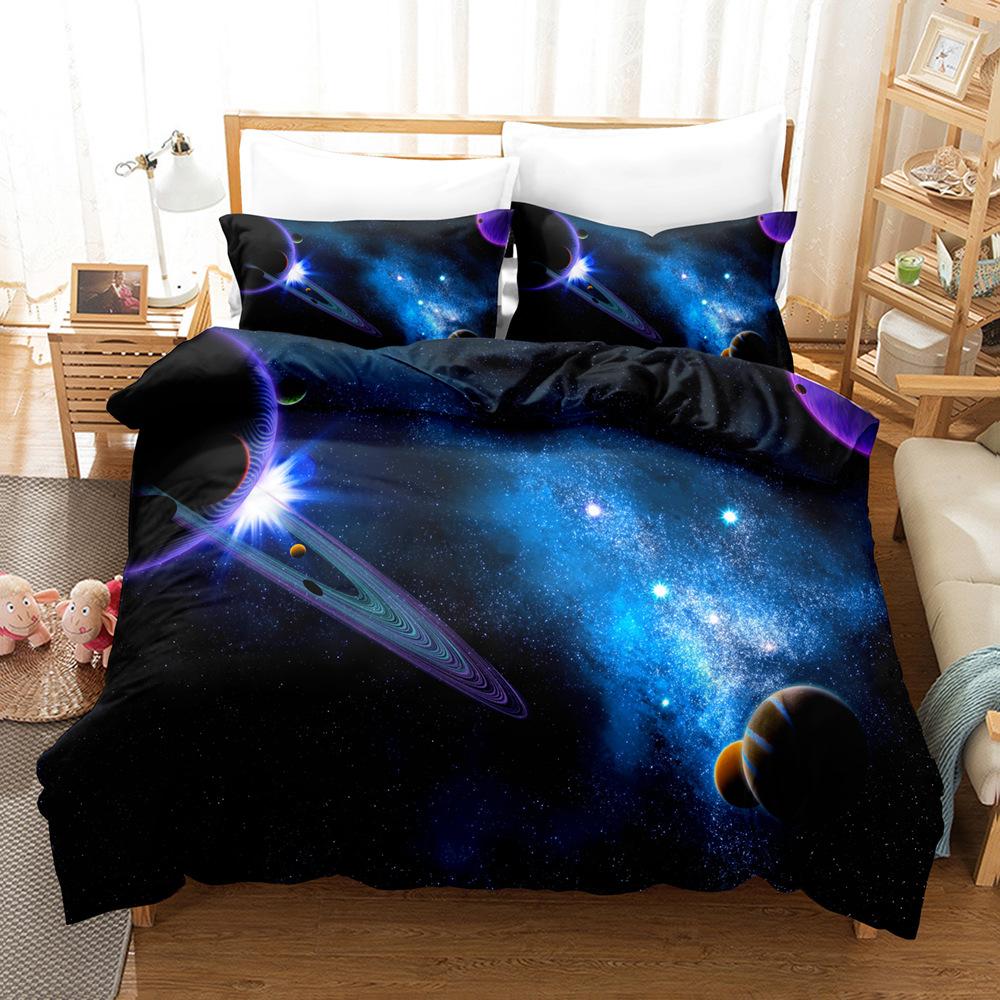 3D Digital, Planet, Space, Earth, Bedding Four-Piece Three-Piece Set Of Sheets