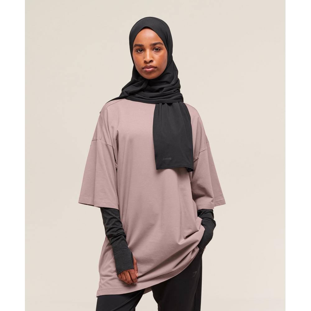 

Gymshark Футболка из хлопка с покрытием Longline Washed Mauve B2c5n Pbrk XS