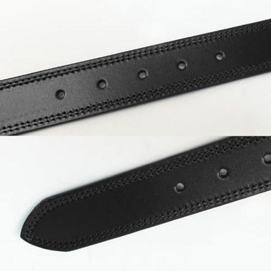 EDWIN Belt 35mm 118cm Made Japan Cowhide Leather Double Stitch Mens